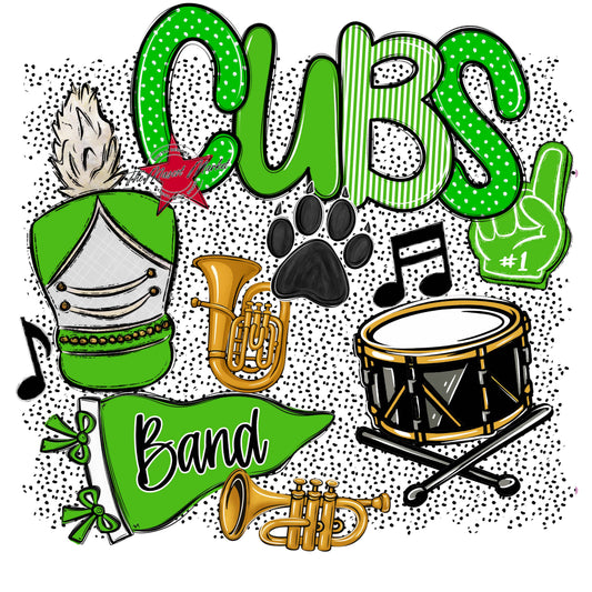 Cubs Band Spirit-Bright Green