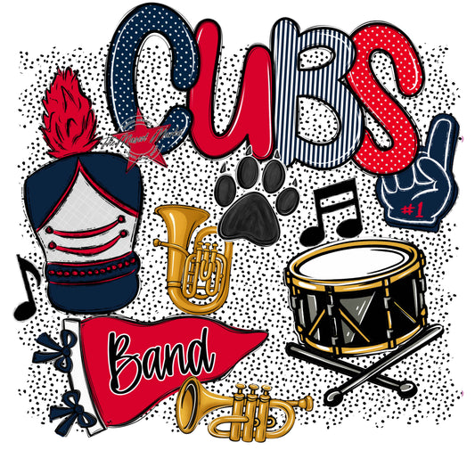 Cubs Band Spirit-Navy & Red