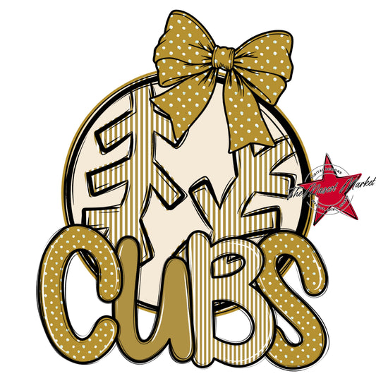 Cubs Baseball-Softball Spirit Design-Gold