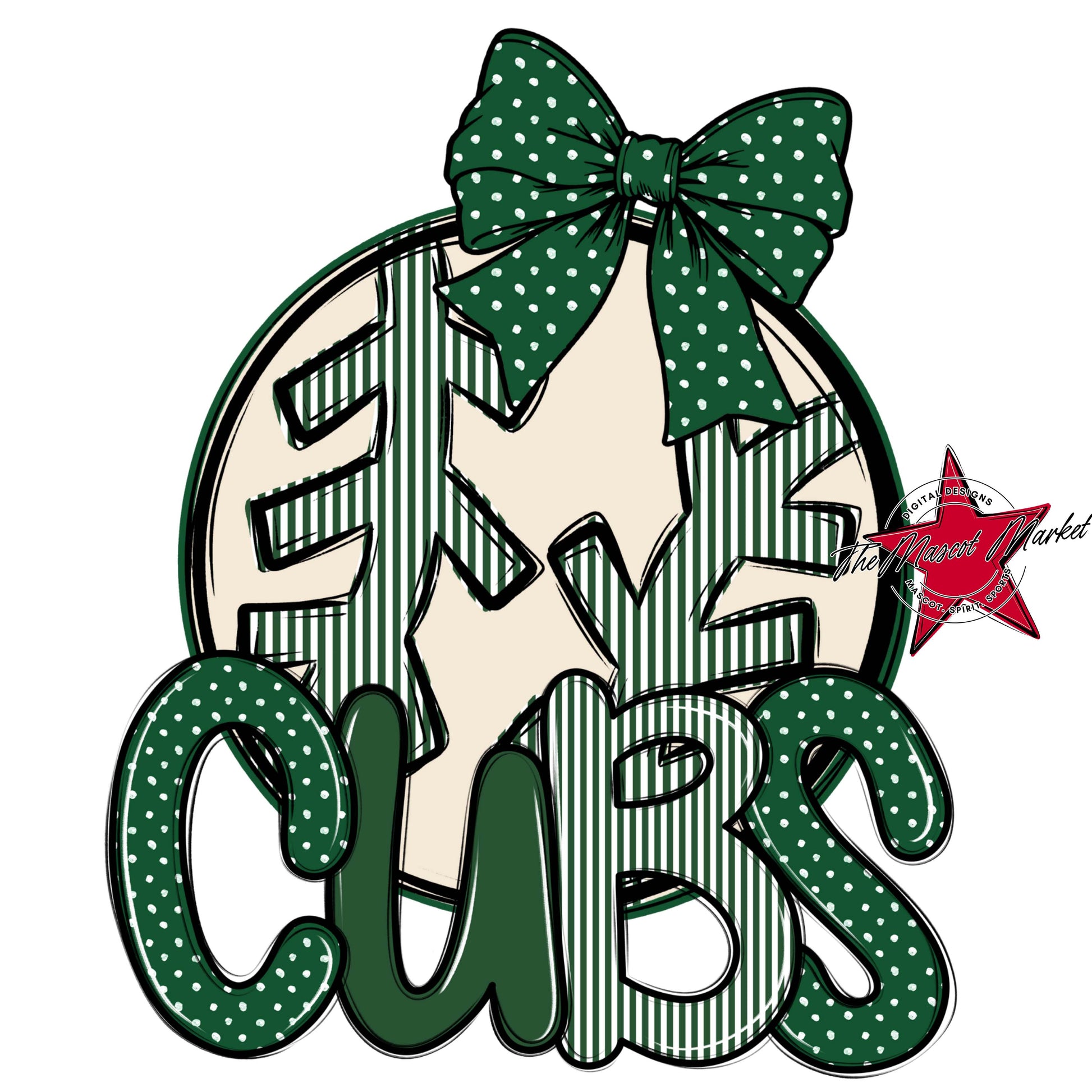 Cubs Baseball-Softball Spirit Design-Green