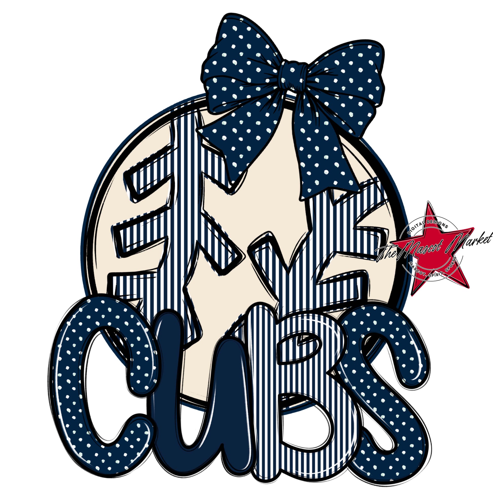 Cubs Baseball-Softball Spirit Design-Navy