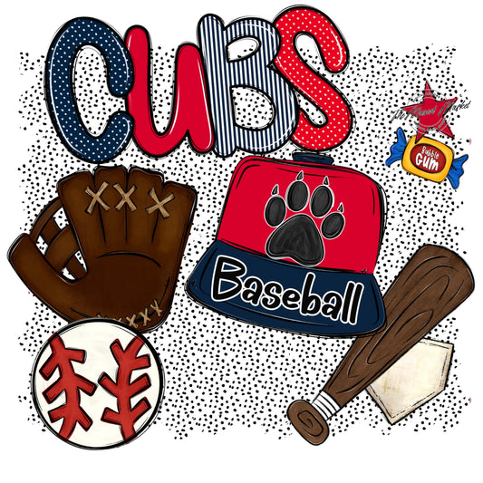 Cubs Baseball Spirit-Navy & Red