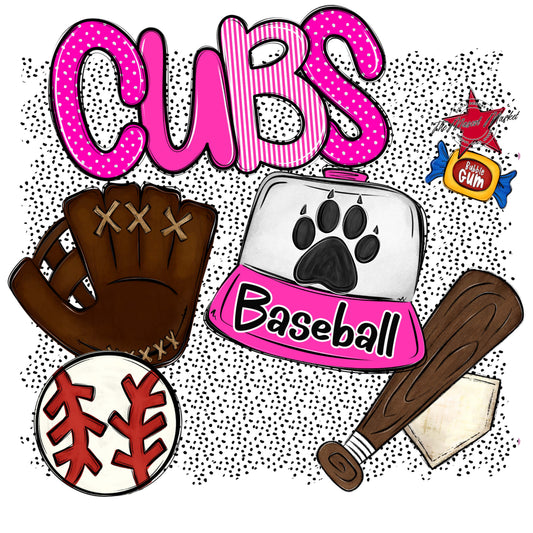 Cubs Baseball Spirit-Pink