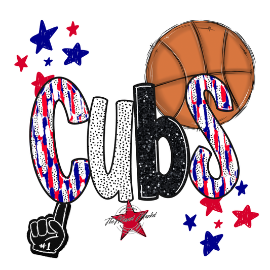Cubs Basketball Scrape-Blue-Red