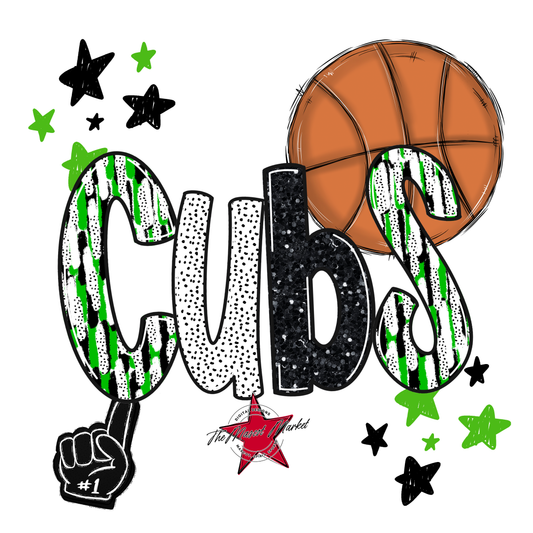 Cubs Basketball Scrape-Bright Green