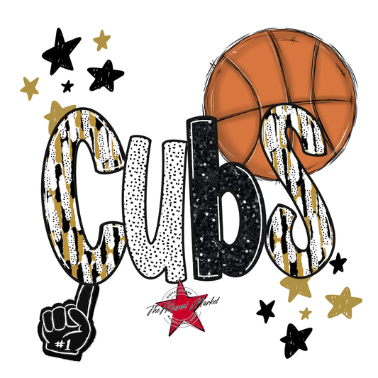 Cubs Basketball Scrape-Gold