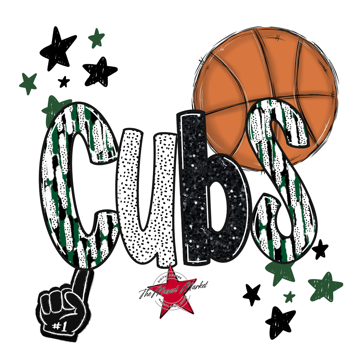 Cubs Basketball Scrape-Green