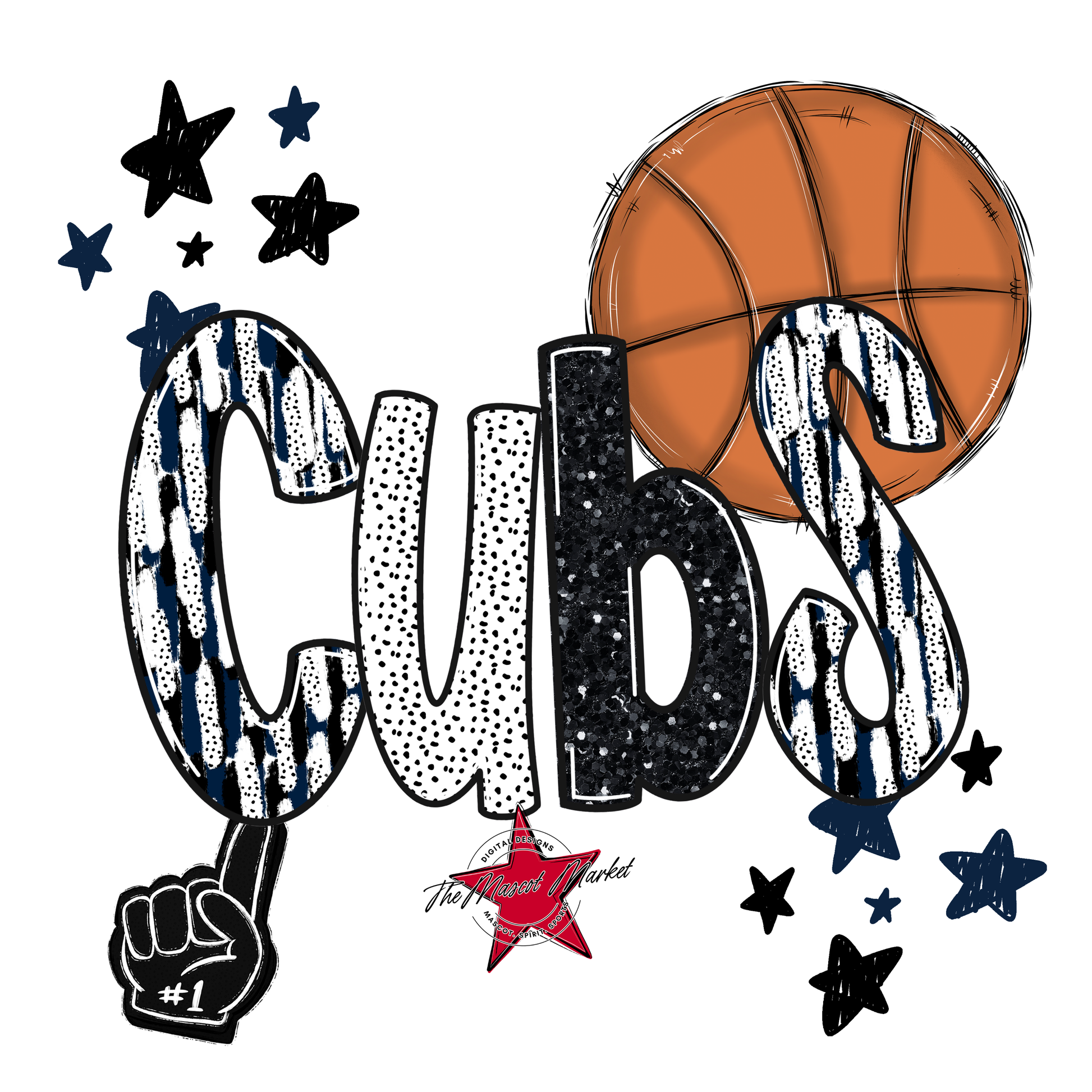 Cubs Basketball Scrape-Navy