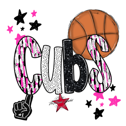 Cubs Basketball Scrape-Pink