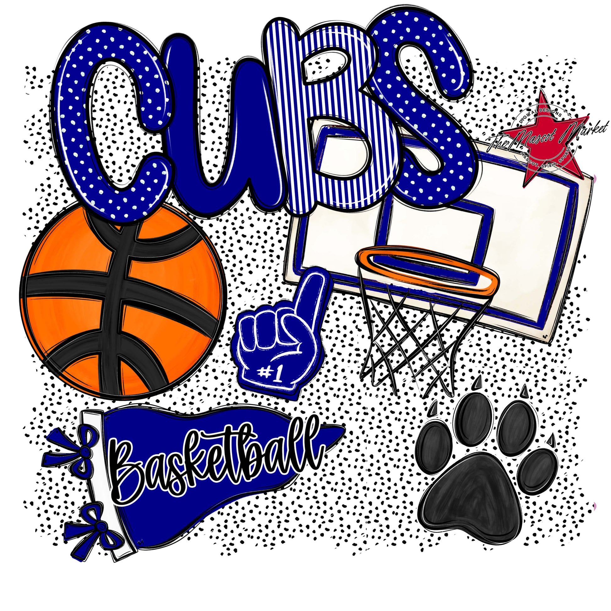 Cubs Basketball Spirit-Blue