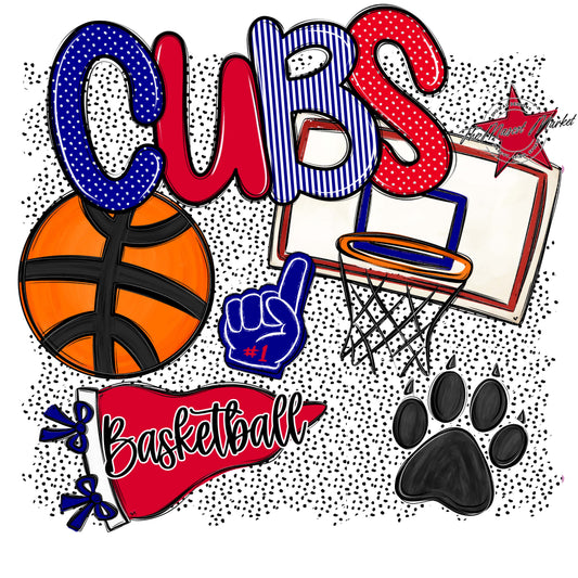 Cubs Basketball Spirit-Blue & Red