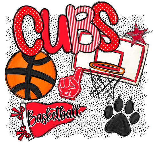 Cubs Basketball Spirit-Bright Red