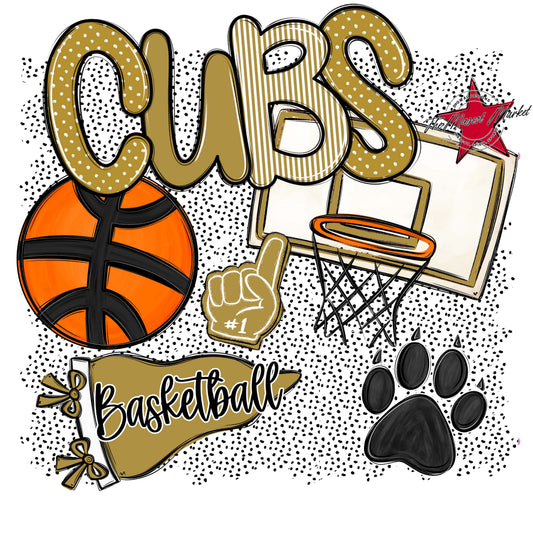 Cubs Basketball Spirit-Gold