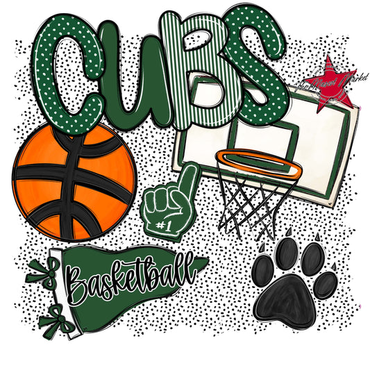 Cubs Basketball Spirit-Green