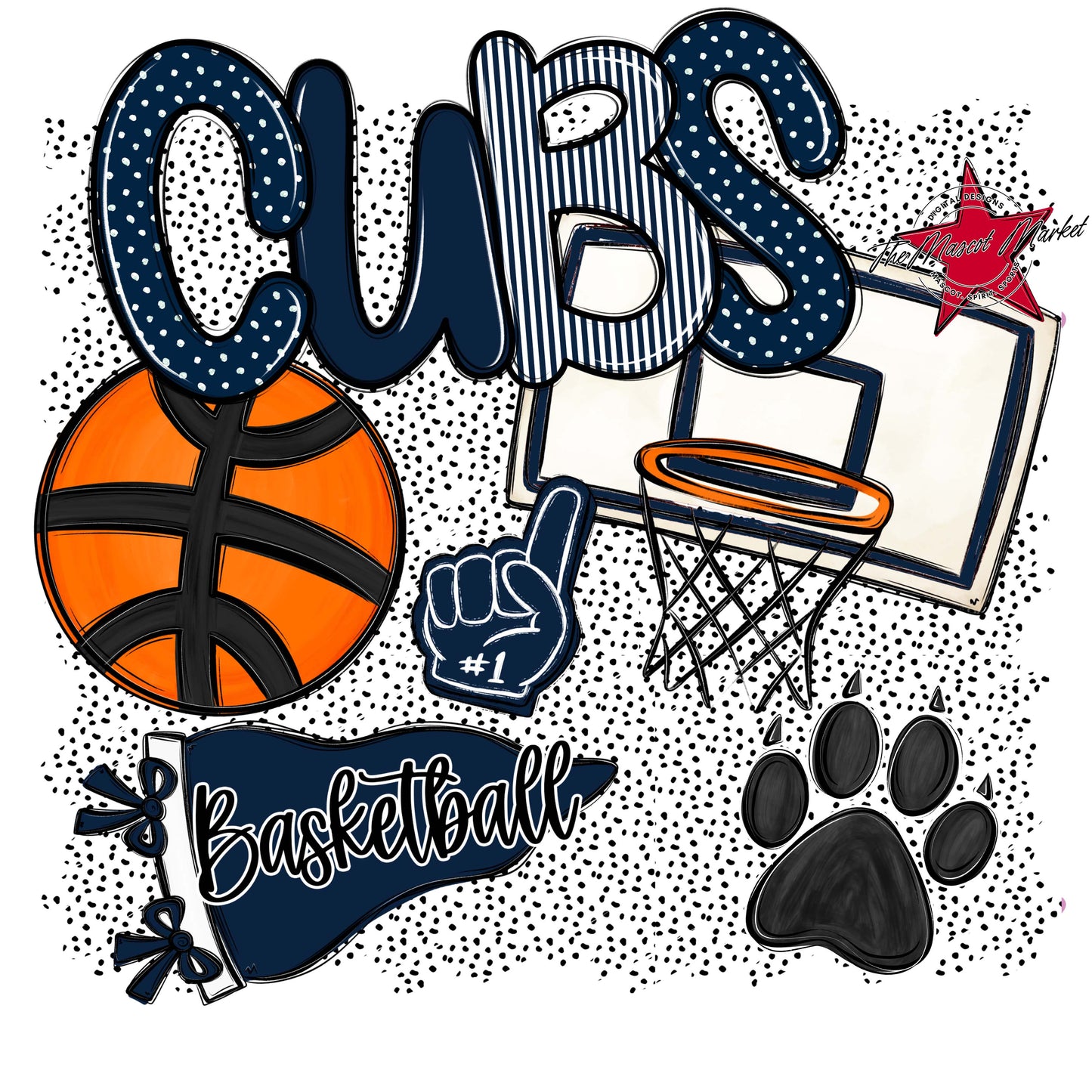 Cubs Basketball Spirit-Navy