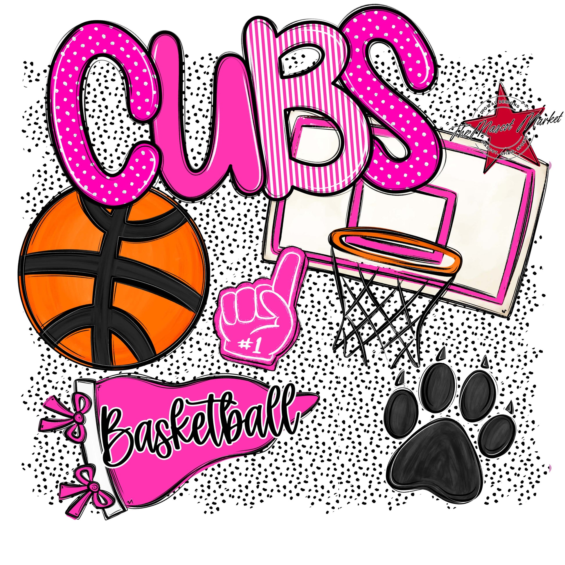 Cubs Basketball Spirit-Pink