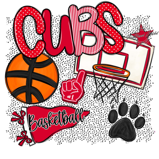 Cubs Basketball Spirit-Red