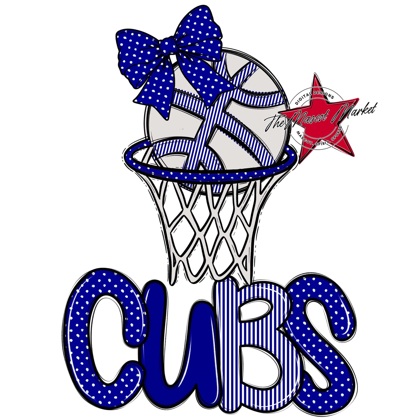 Cubs Basketball Spirit Design-Blue