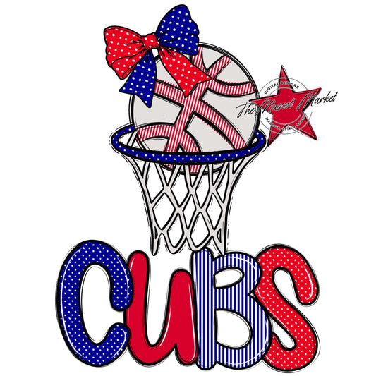 Cubs Basketball Spirit Design-Blue & Red