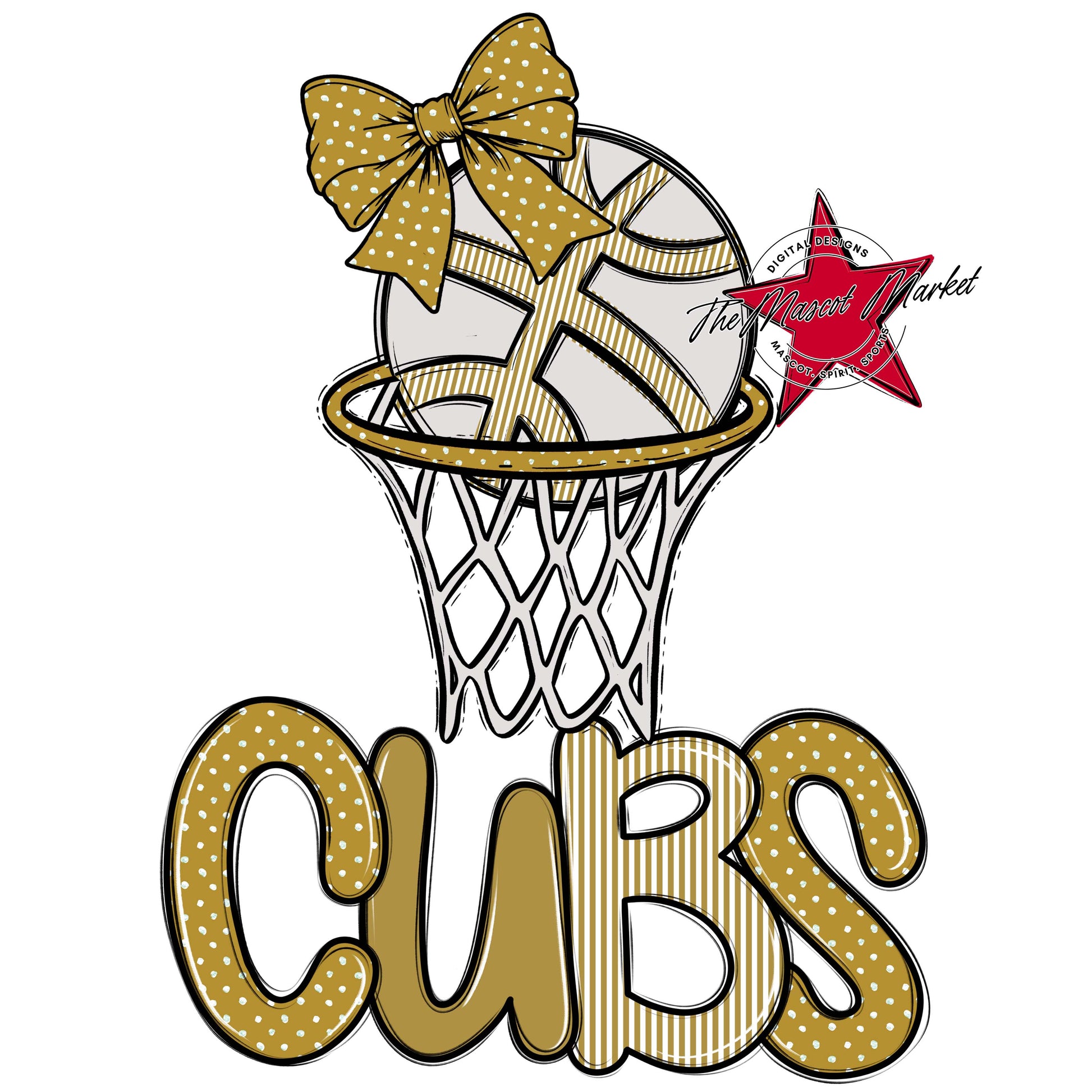 Cubs Basketball Spirit Design-Gold