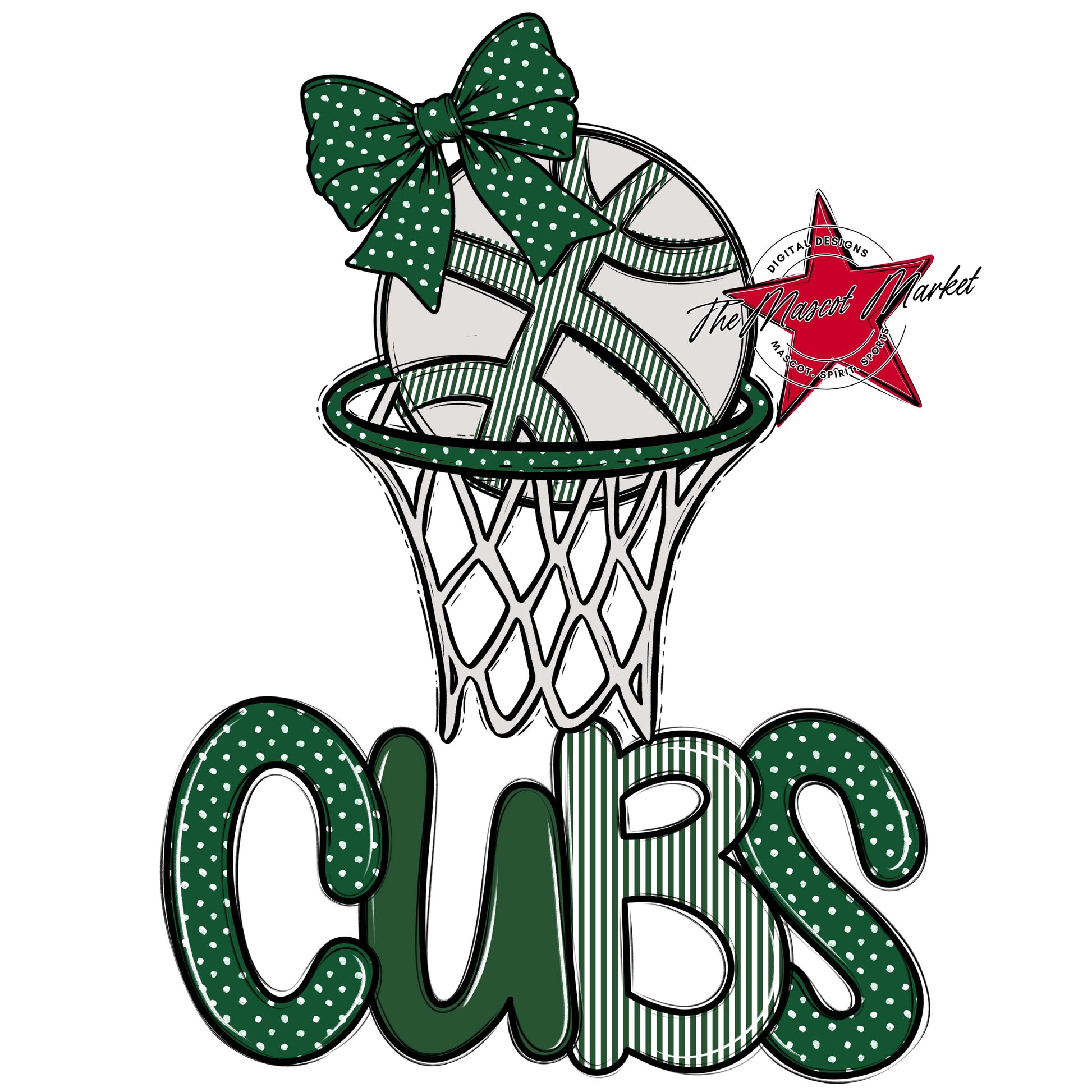 Cubs Basketball Spirit Design-Green