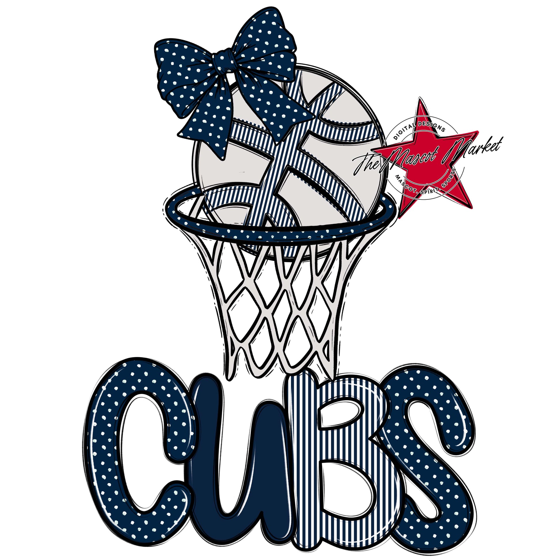 Cubs Basketball Spirit Design-Navy