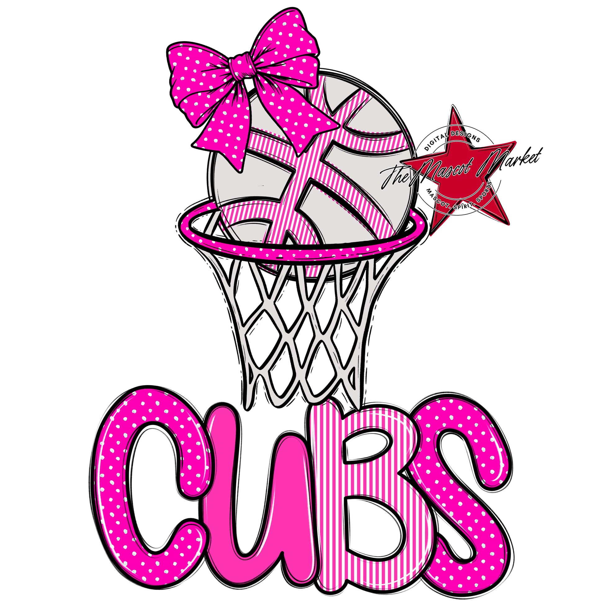 Cubs Basketball Spirit Design-Pink