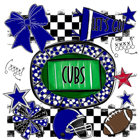 Cubs Checkers Spirit Design-Blue