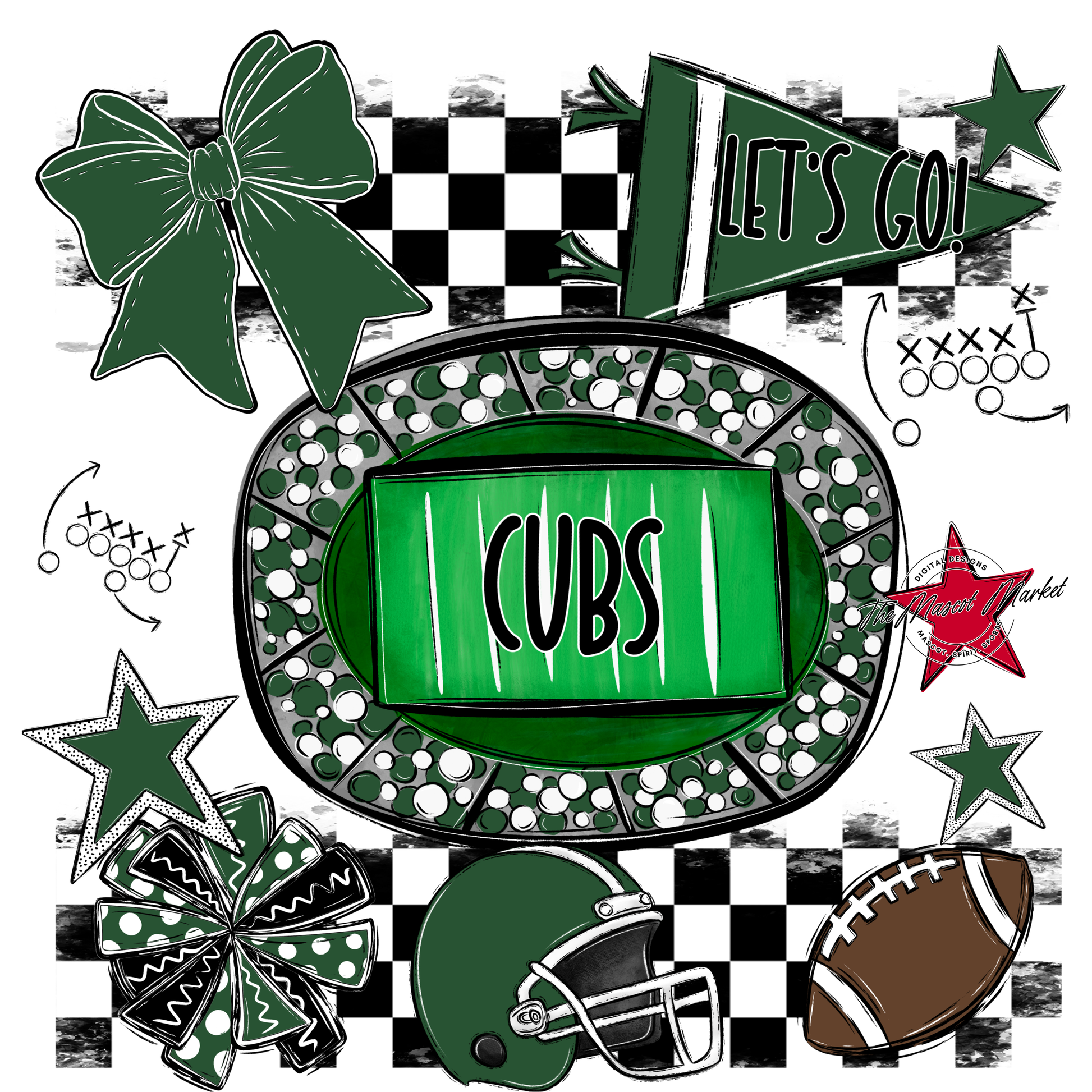Cubs Checkers Spirit Design-Green
