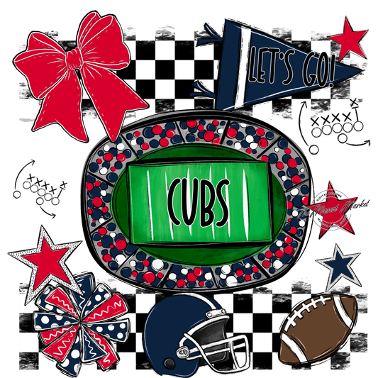 Cubs Checkers Spirit Design-Navy-Red
