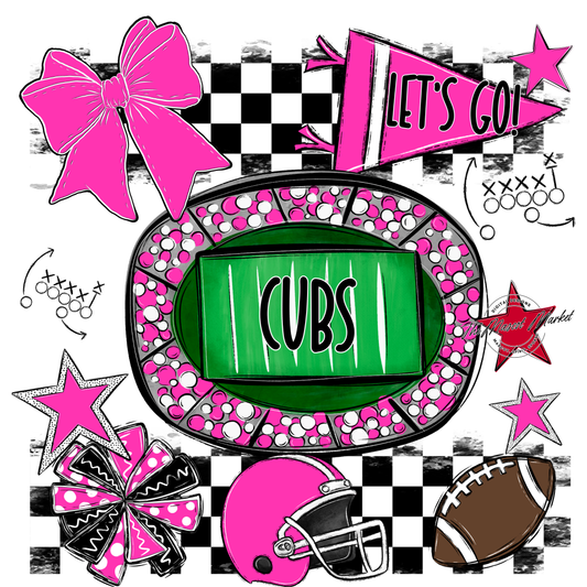 Cubs Checkers Spirit Design-Pink
