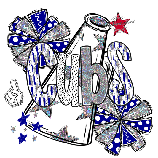Cubs Cheer Megaphone Scrape-Blue
