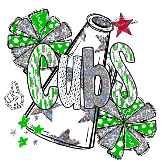 Cubs Cheer Megaphone Scrape-Bright Green