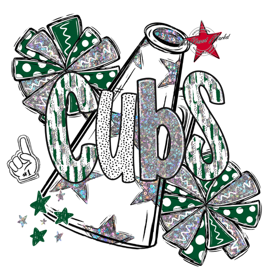 Cubs Cheer Megaphone Scrape-Green