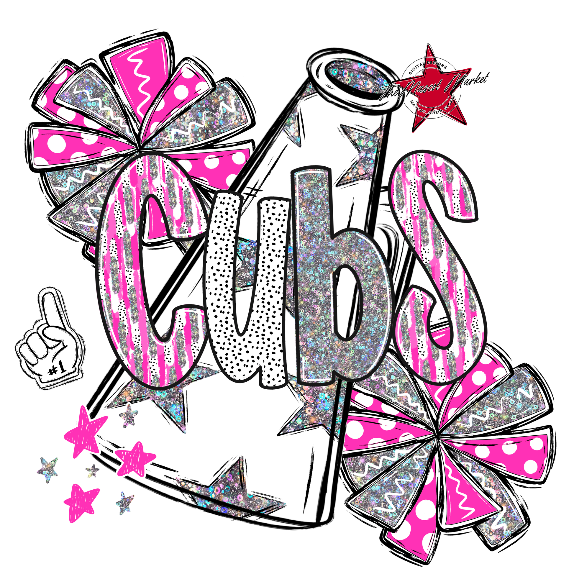 Cubs Cheer Megaphone Scrape-Pink