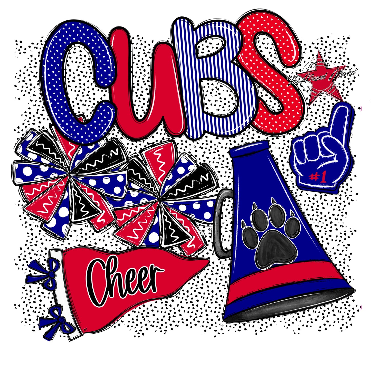 Cubs Cheer Spirit-Blue & Red