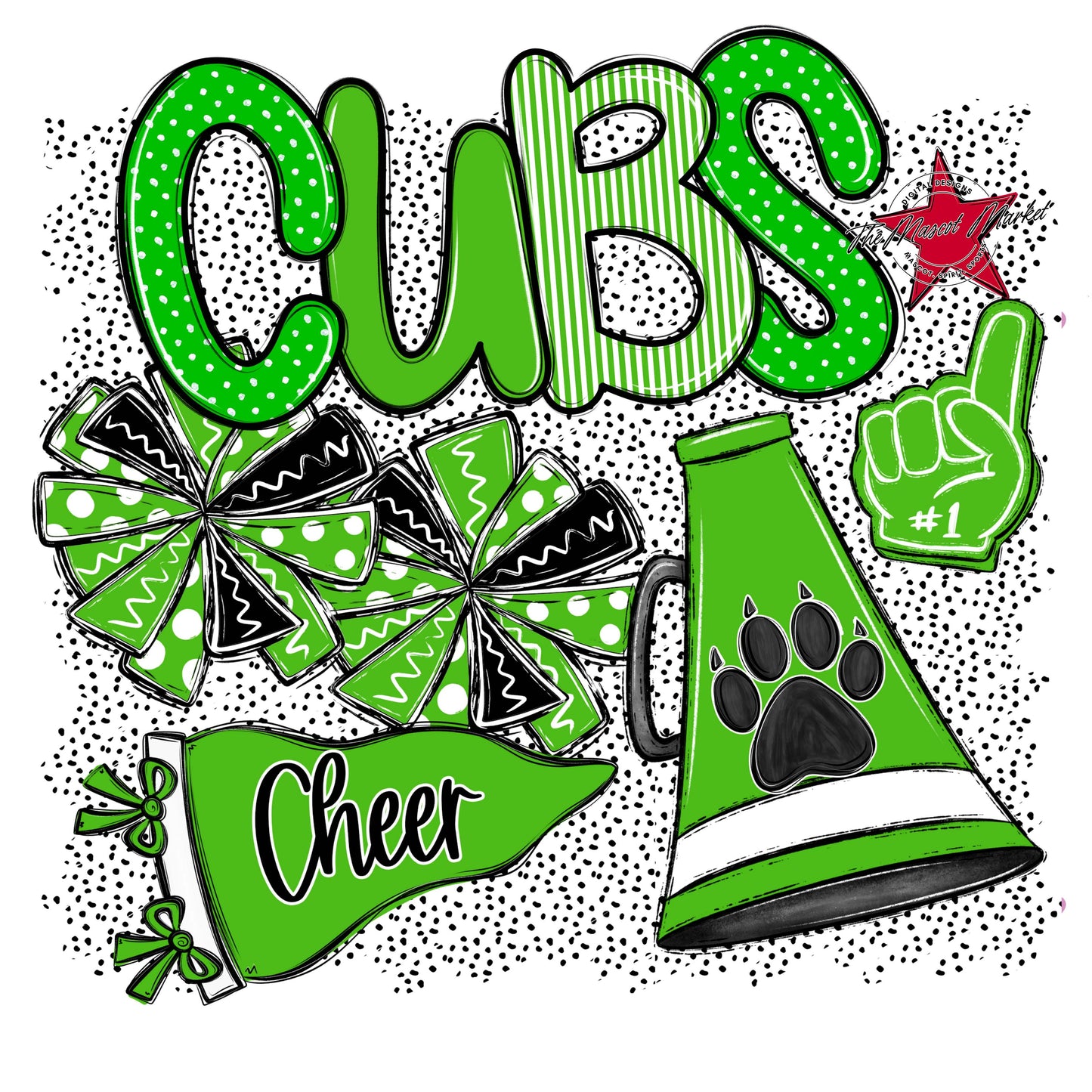Cubs Cheer Spirit-Bright Green