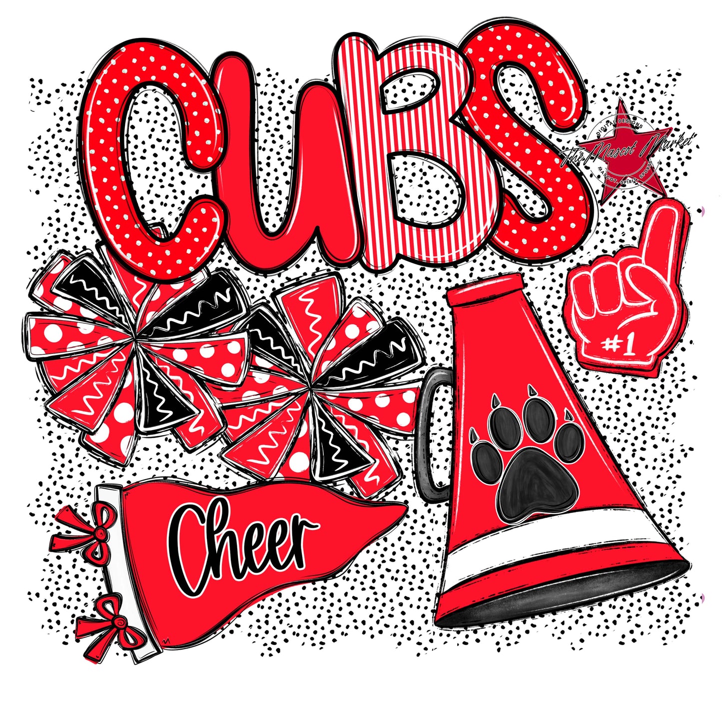 Cubs Cheer Spirit-Bright Red