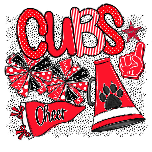 Cubs Cheer Spirit-Bright Red