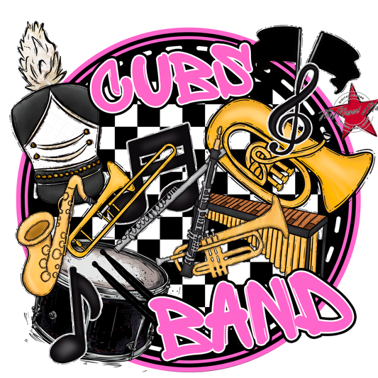 Cubs Circle Band Design-Baby Pink