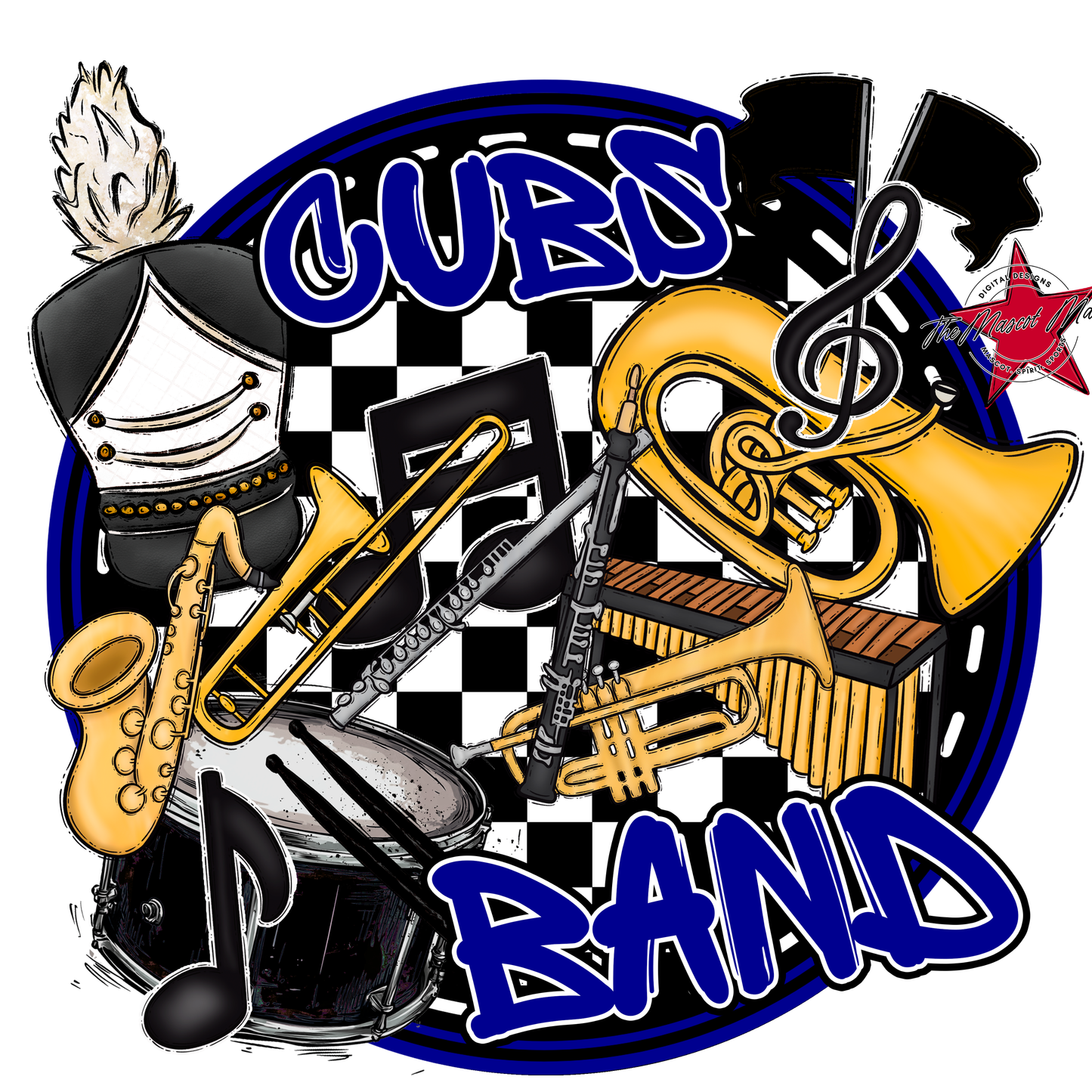 Cubs Circle Band Design-Blue