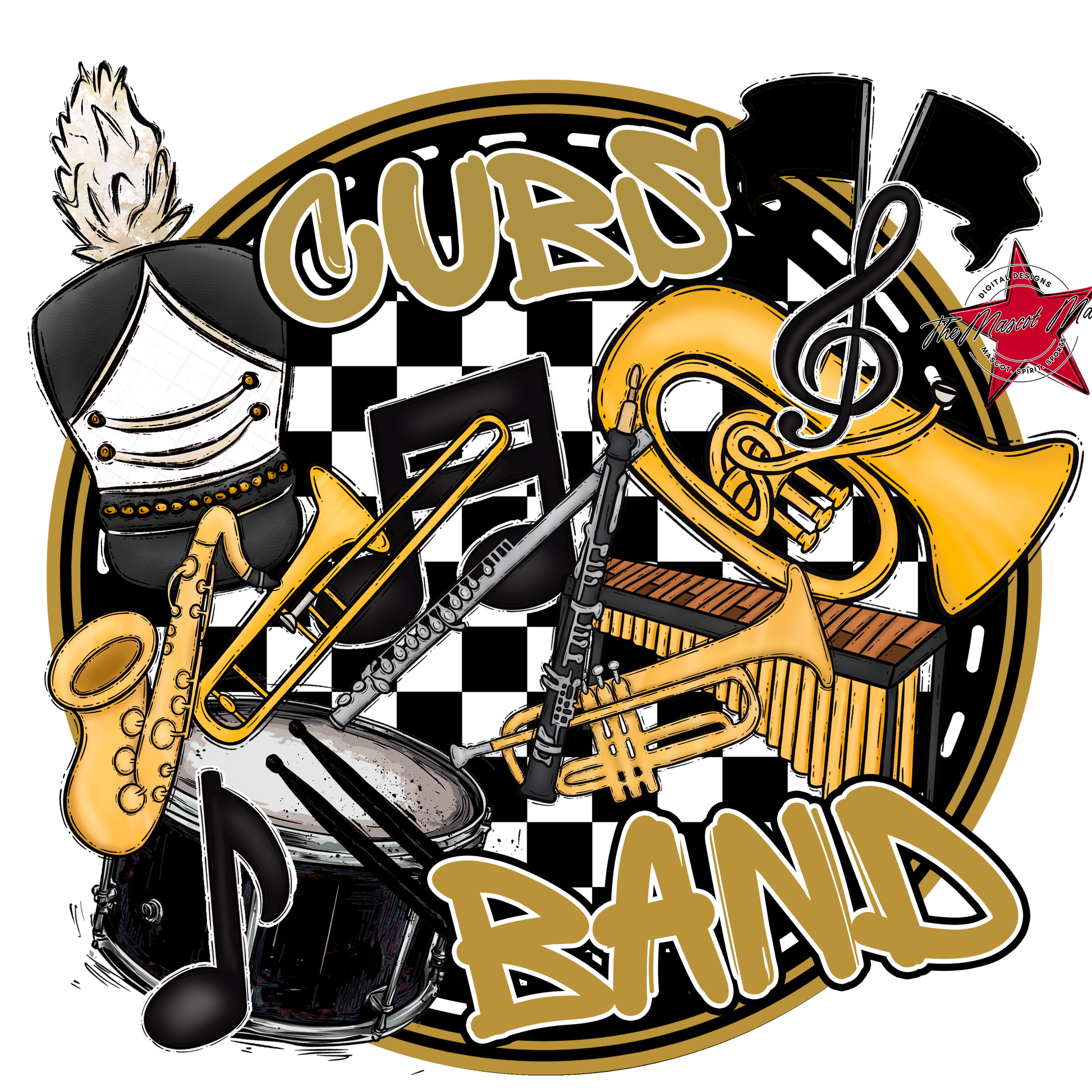 Cubs Circle Band Design-Gold