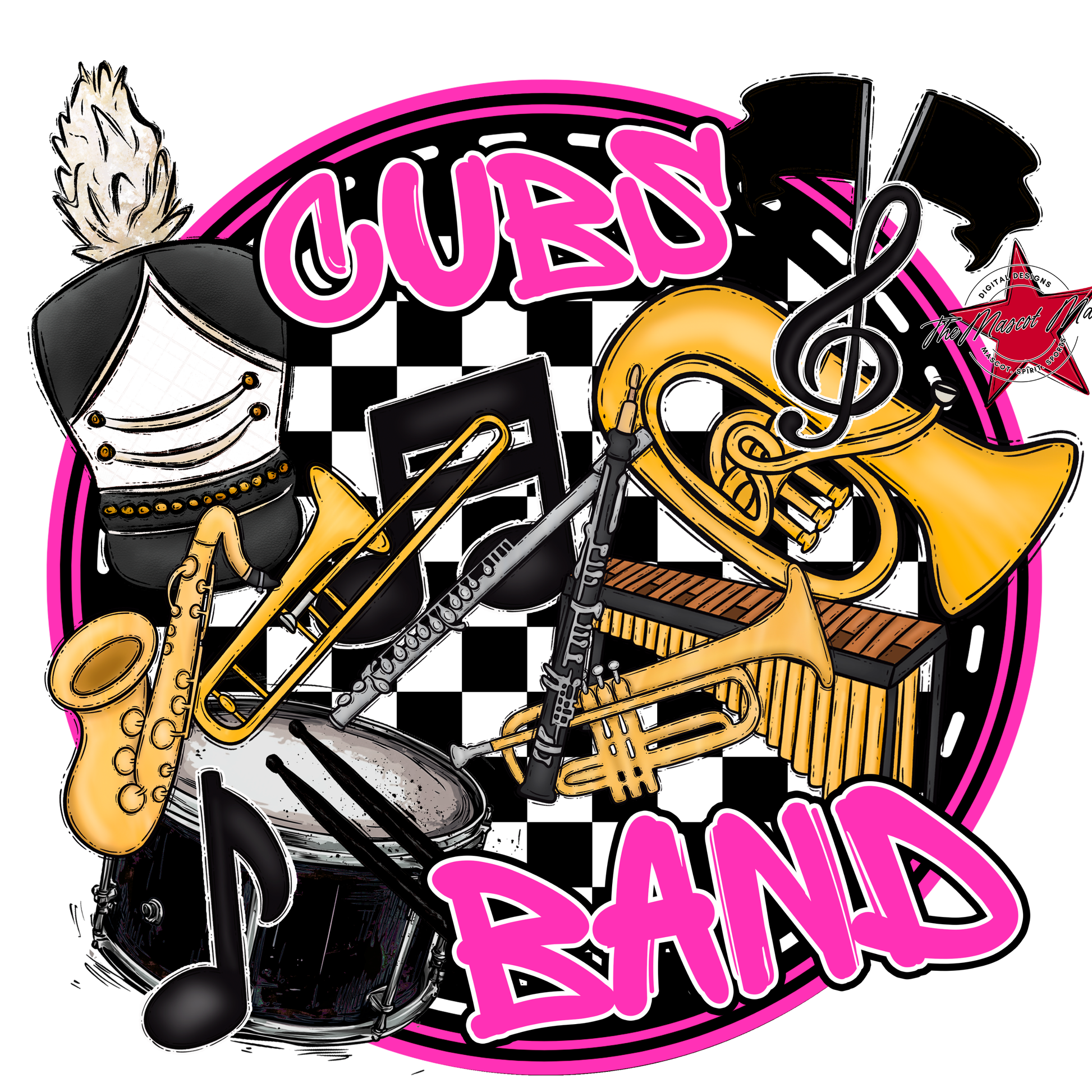 Cubs Circle Band Design-Pink