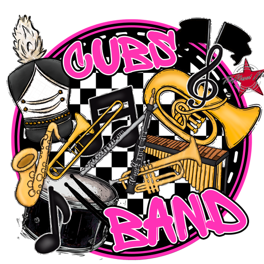 Cubs Circle Band Design-Pink