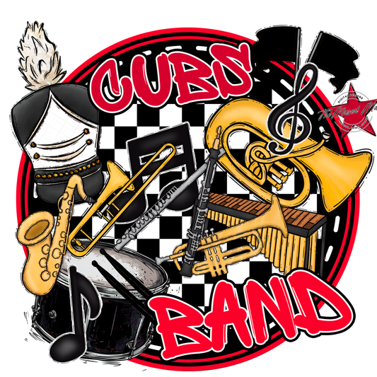 Cubs Circle Band Design-Red
