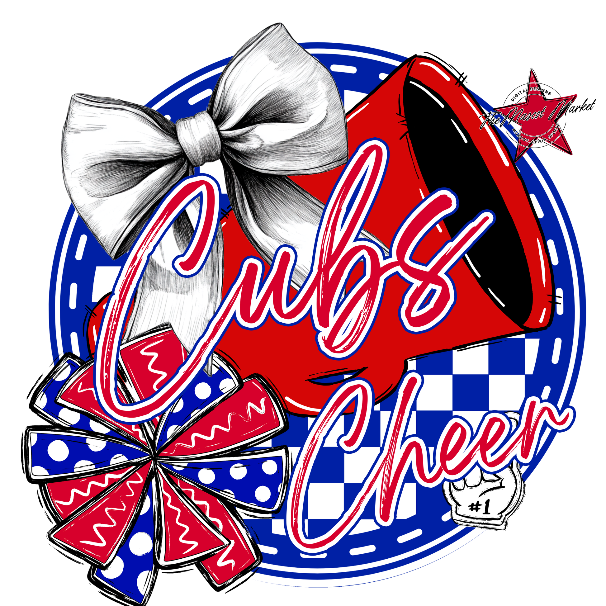 Cubs Circle Cheer Design-Blue-Red