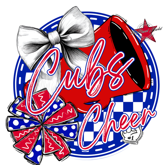 Cubs Circle Cheer Design-Blue-Red