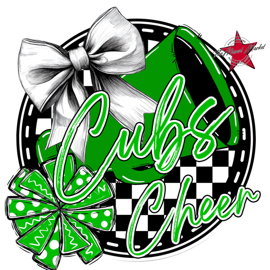 Cubs Circle Cheer Design-Bright Green