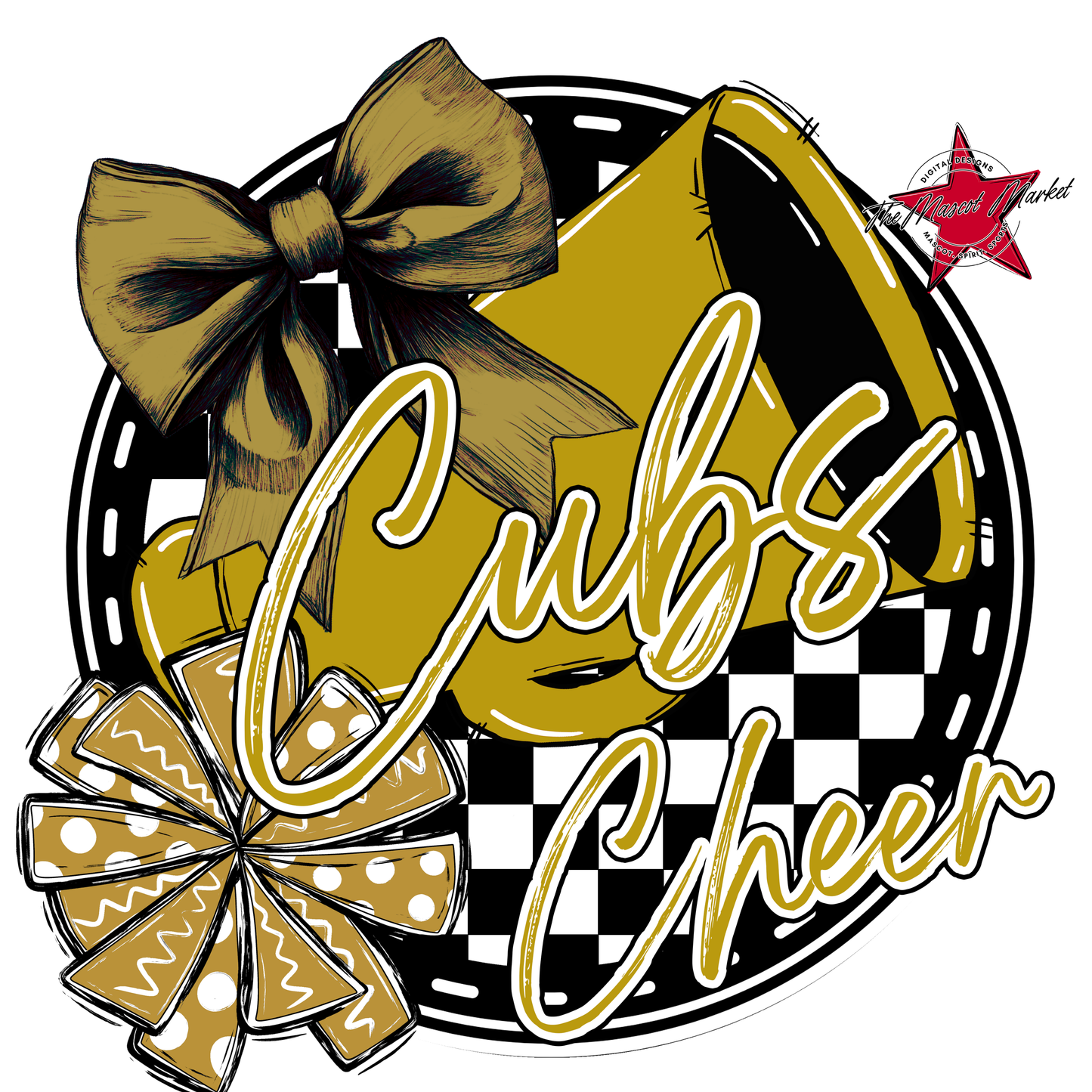 Cubs Circle Cheer Design-Gold
