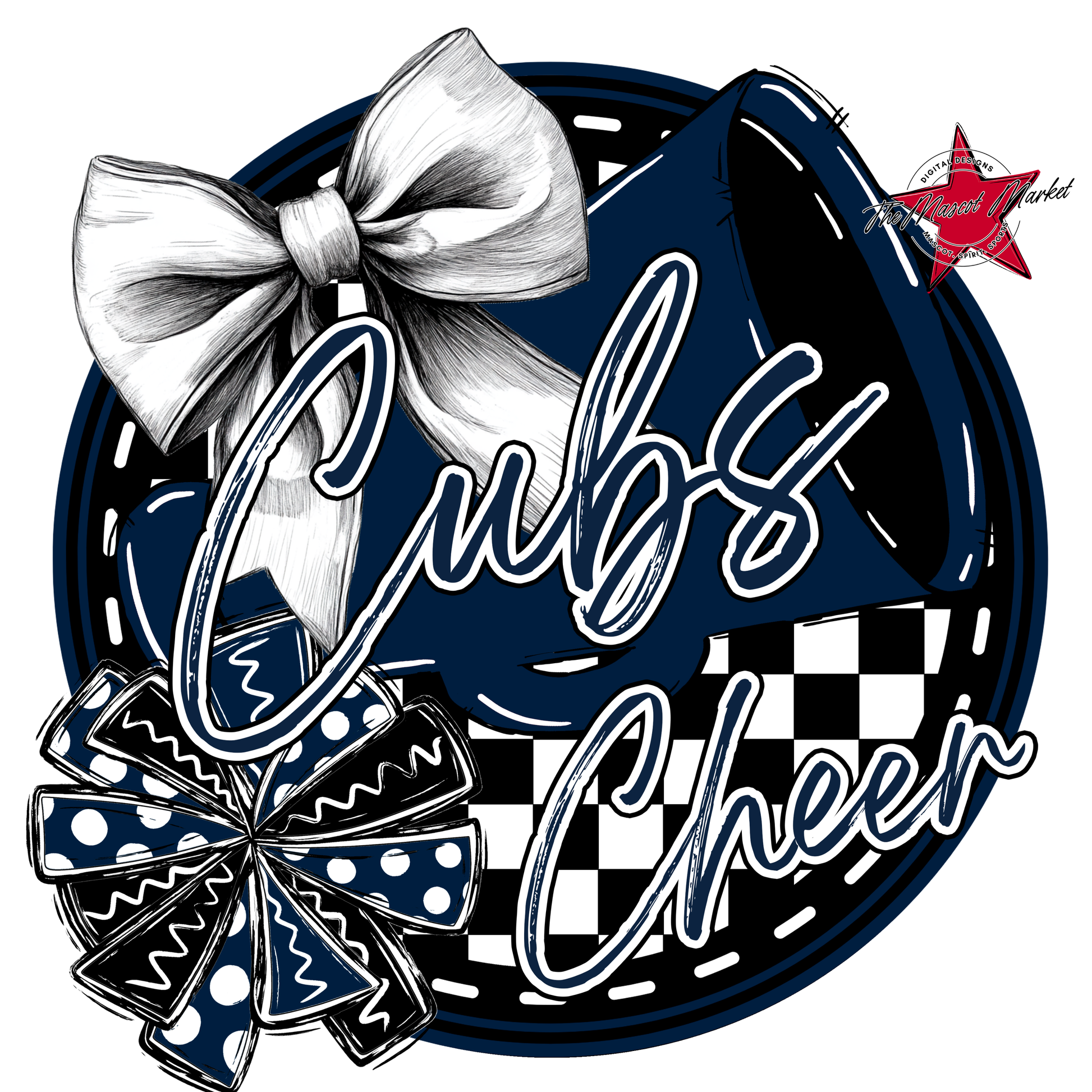Cubs Circle Cheer Design-Navy